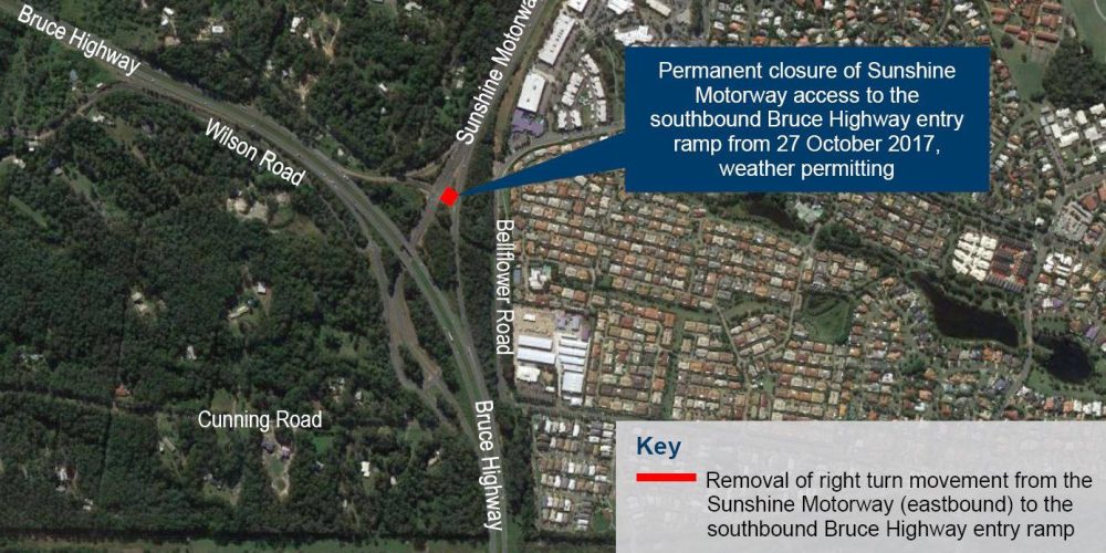 Permanent closure of Sunshine Motorway right turn